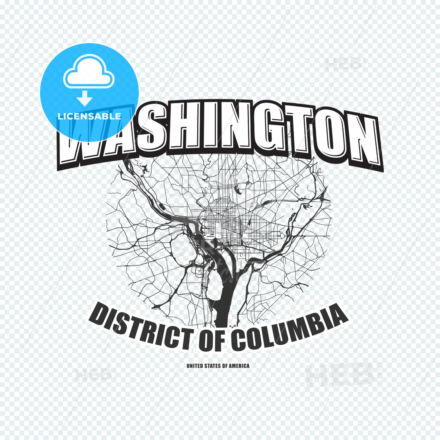 Washington, District of Columbia, logo artwork – instant download