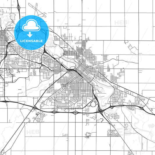 Waterloo, Iowa - Area Map - Light