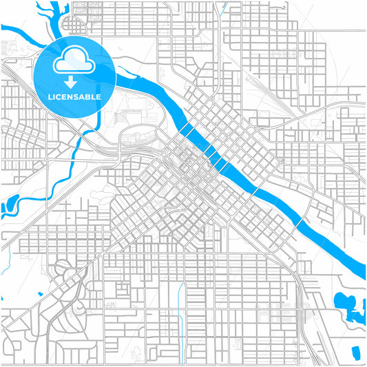 Waterloo, Iowa, United States, city map with high quality roads.