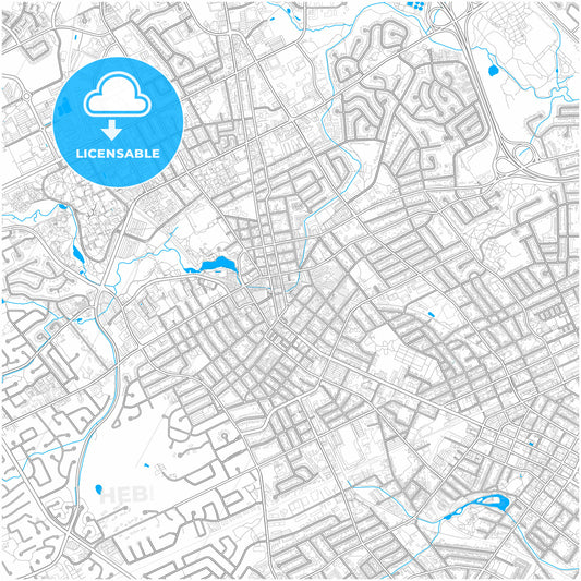 Waterloo, Ontario, Canada, city map with high quality roads.