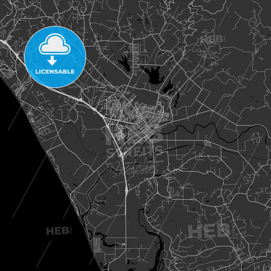 Watsonville, California - Area Map - Dark