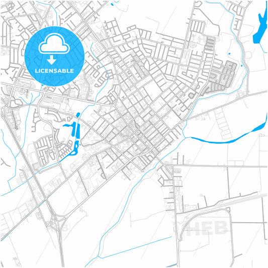 Watsonville, California, United States, city map with high quality roads.