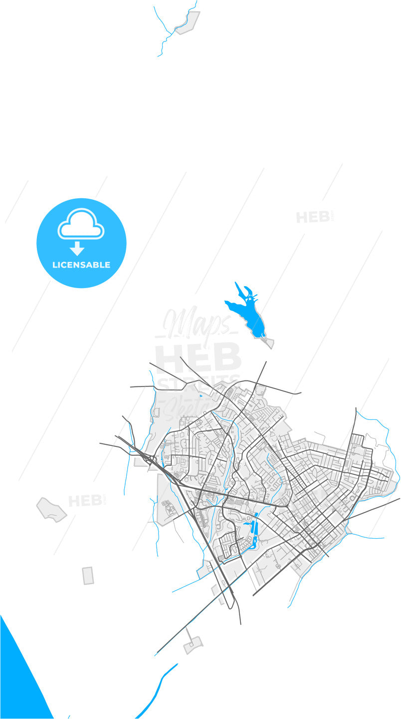 Watsonville, California, United States, high quality vector map