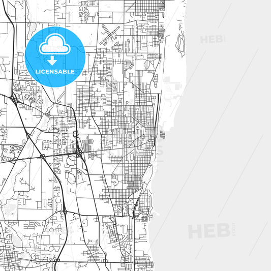 Waukegan, Illinois - Area Map - Light