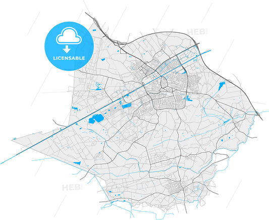 Weert, Limburg, Netherlands, high quality vector map