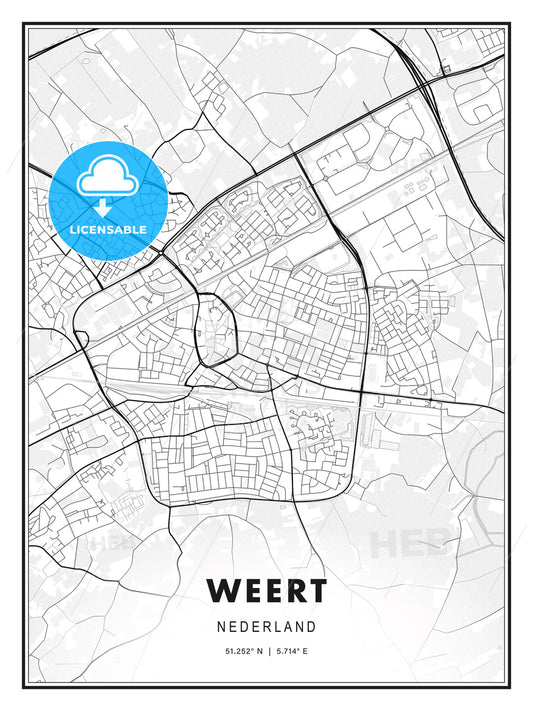Weert, Netherlands, Modern Print Template in Various Formats - HEBSTREITS Sketches