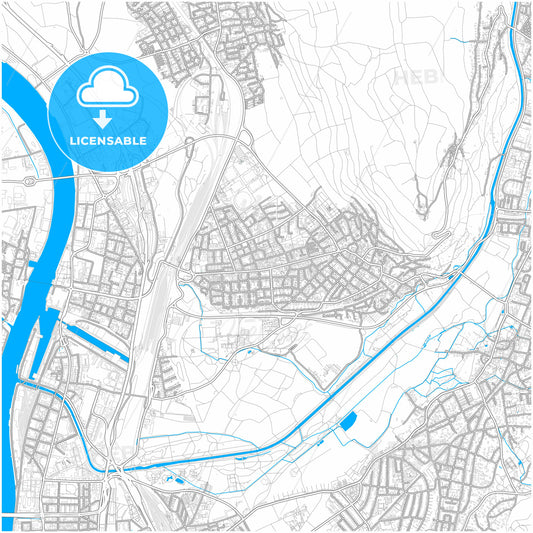 Weil am Rhein, Baden-Wuerttemberg, Germany, city map with high quality roads.