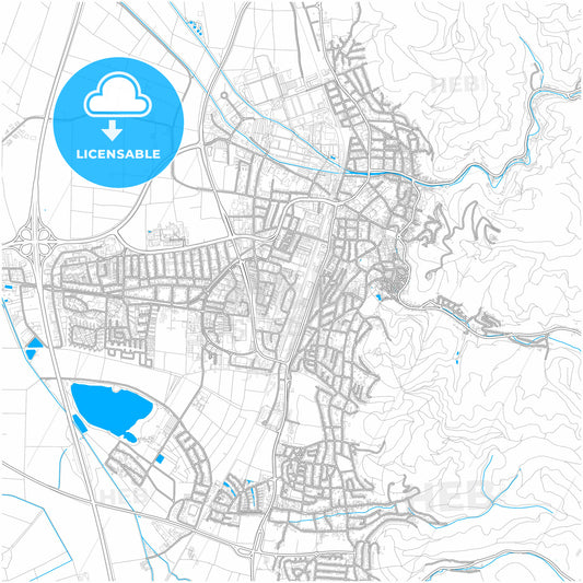 Weinheim, Baden-Wuerttemberg, Germany, city map with high quality roads.