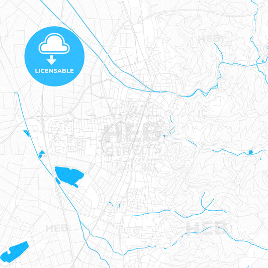 Weinheim, Germany PDF vector map with water in focus