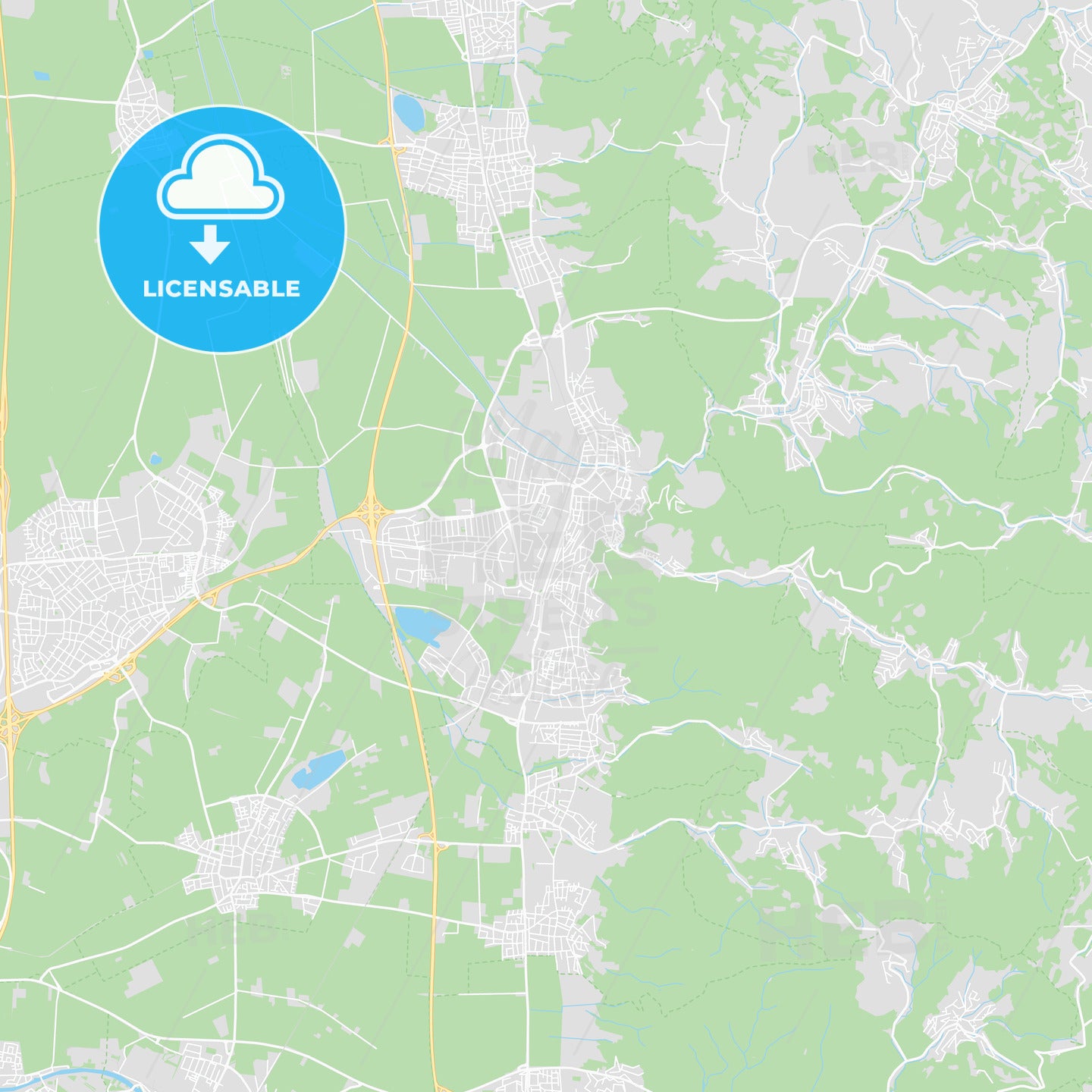 Weinheim, Germany printable street map