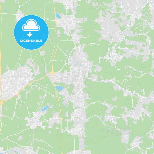 Weinheim, Germany printable street map