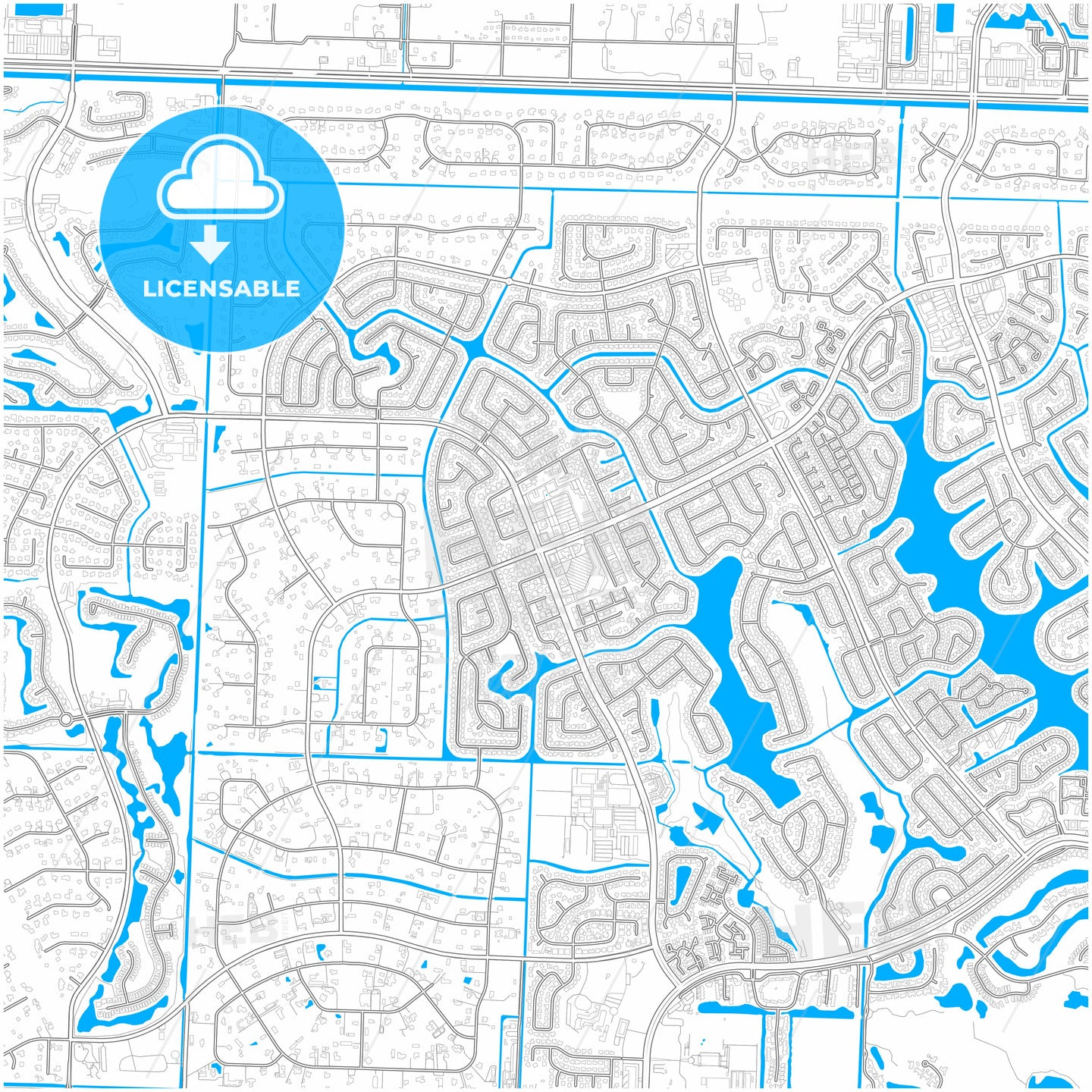 Wellington, Florida, United States, city map with high quality roads.