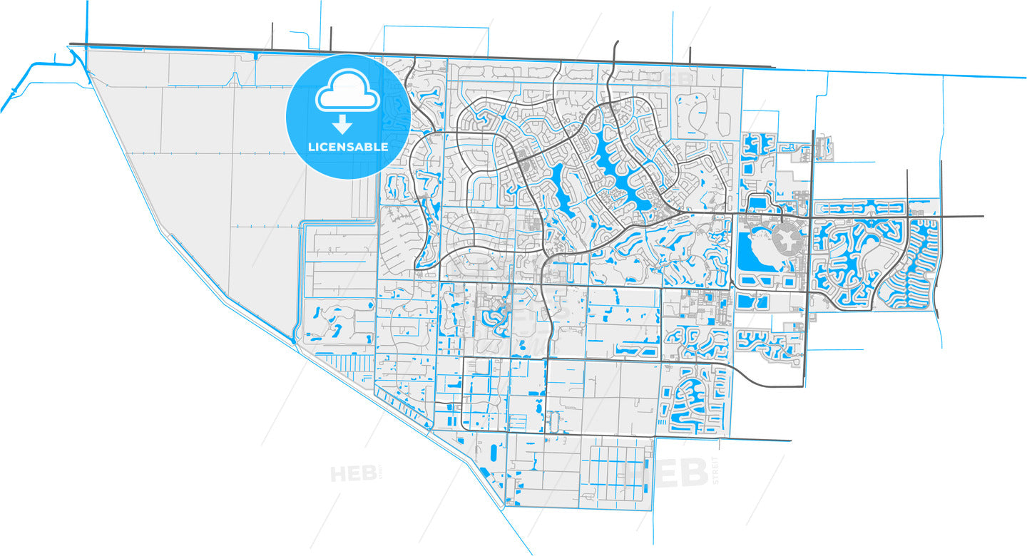 Wellington, Florida, United States, high quality vector map