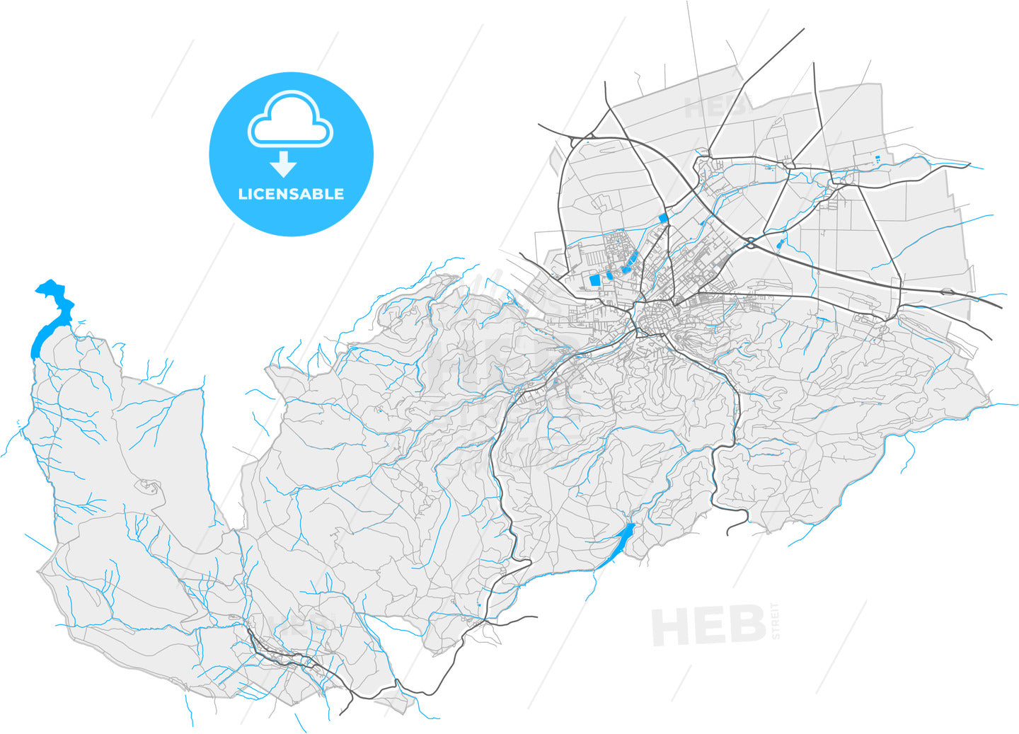 Wernigerode, Saxony-Anhalt, Germany, high quality vector map