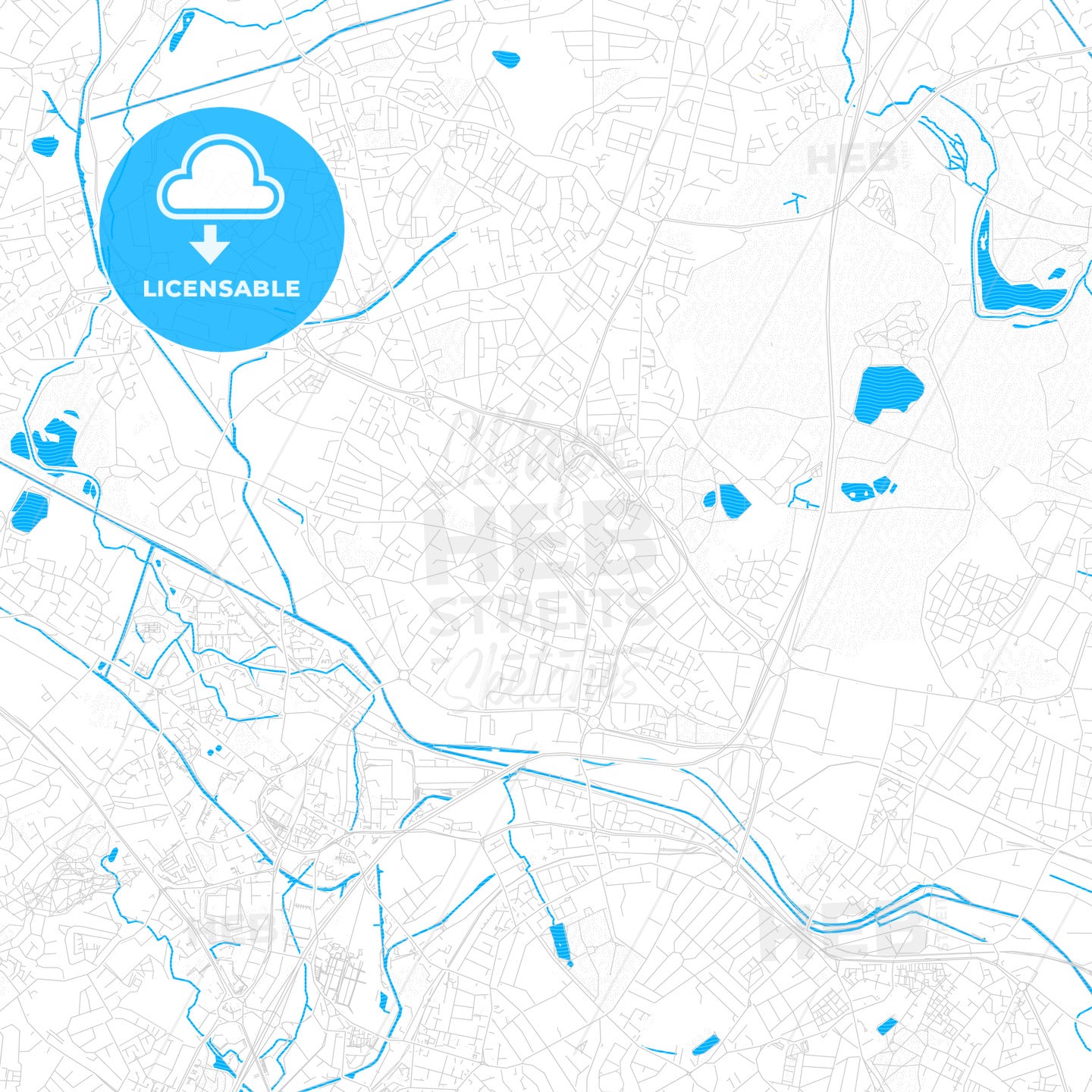 West Bromwich, England PDF Vector Map With Water In Focus - HEBSTREITS