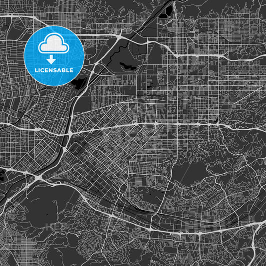 West Covina, California - Area Map - Dark