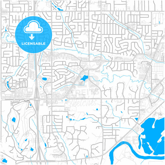 West Des Moines, Iowa, United States, city map with high quality roads.