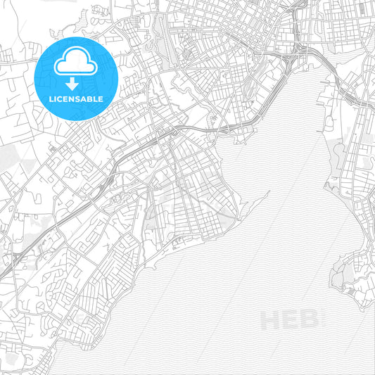 West Haven, Connecticut, USA, bright outlined vector map
