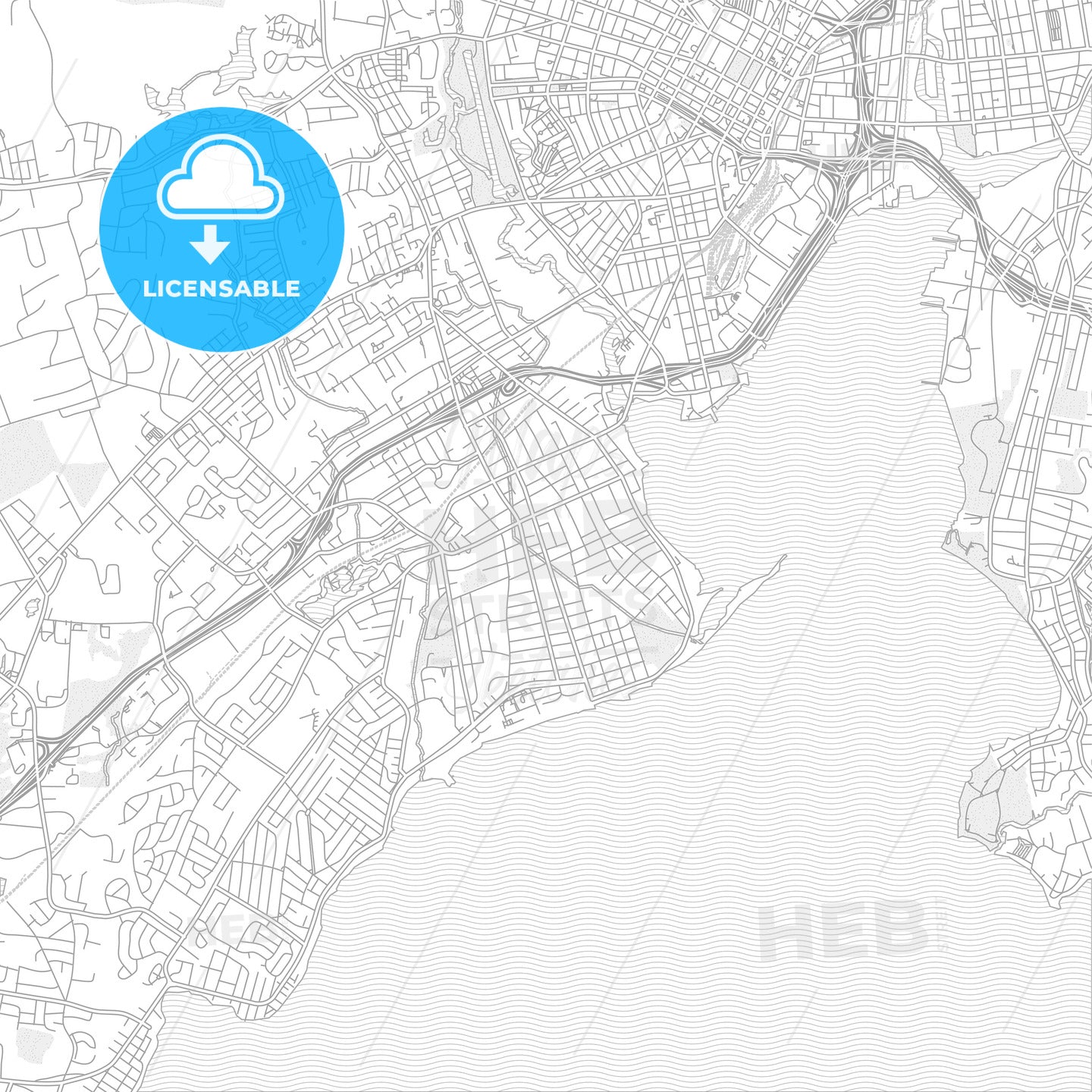 West Haven, Connecticut, USA, bright outlined vector map