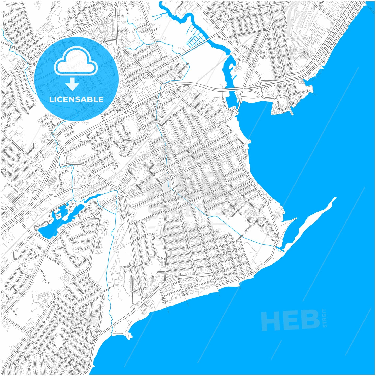 West Haven, Connecticut, United States, city map with high quality roads.