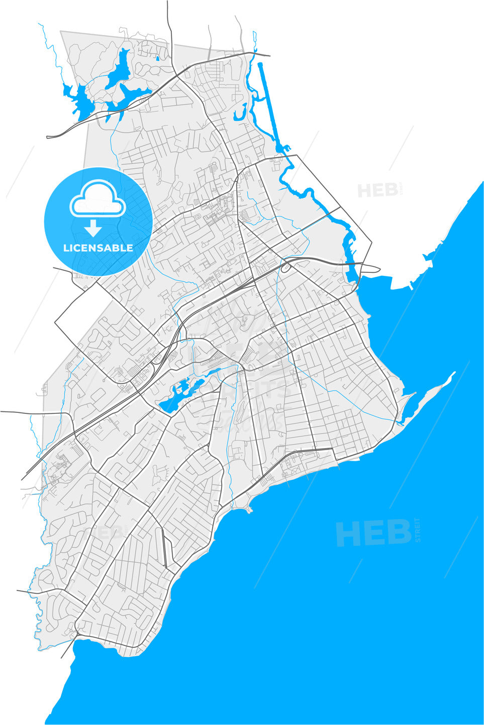 West Haven, Connecticut, United States, high quality vector map