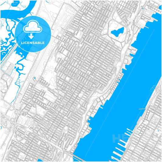 West New York, New Jersey, United States, city map with high quality roads.
