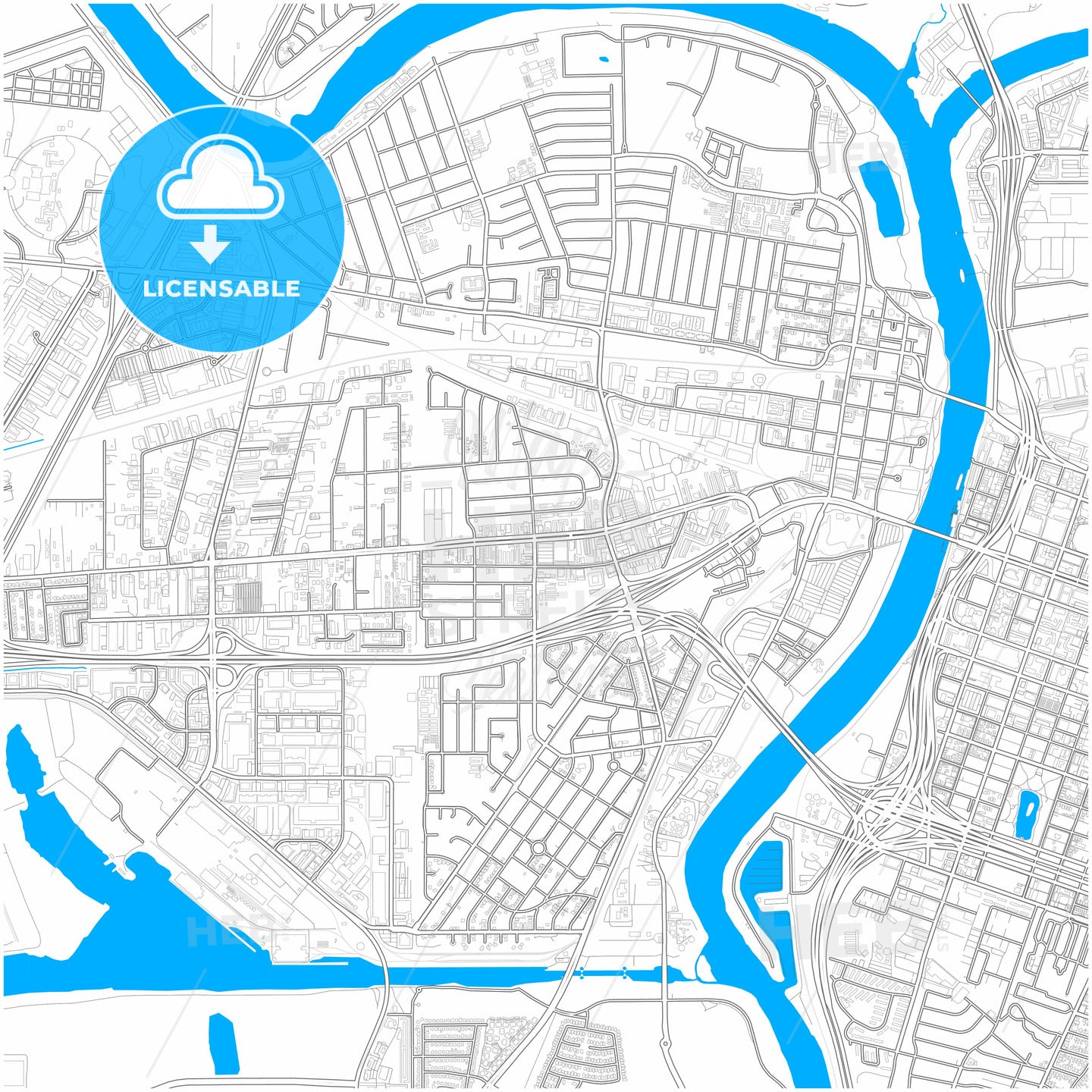 West Sacramento, California, United States, city map with high quality roads.