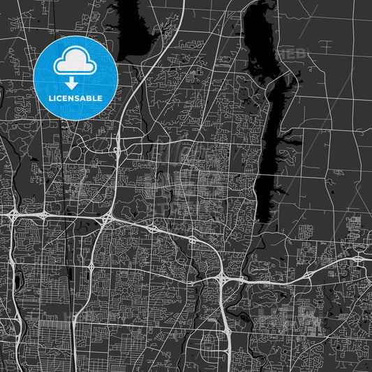 Westerville, Ohio - Area Map - Dark