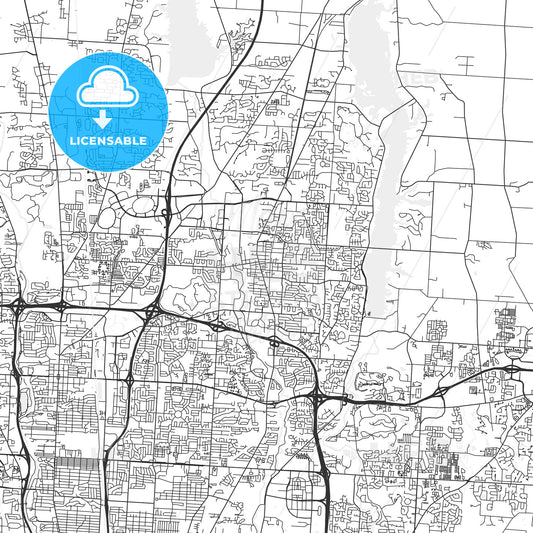 Westerville, Ohio - Area Map - Light