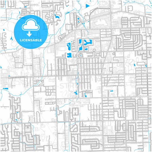 Westland, Michigan, United States, city map with high quality roads.