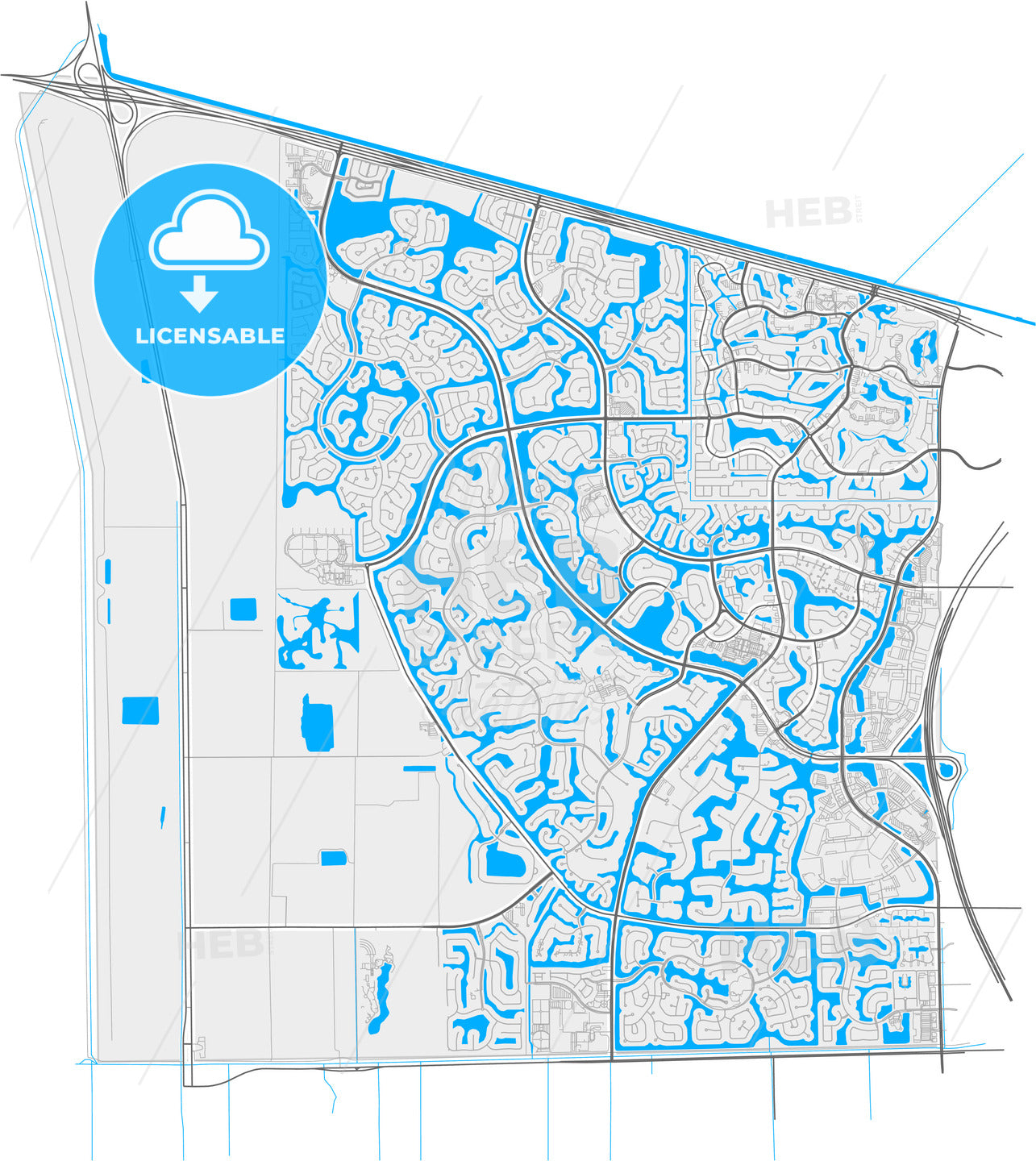 Weston, Florida, United States, high quality vector map