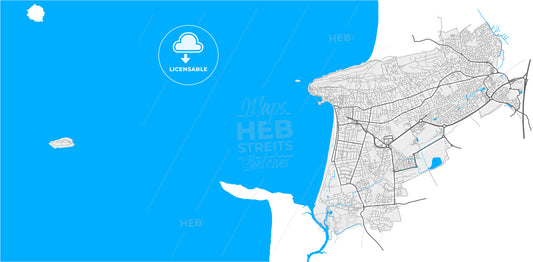 Weston-super-Mare, South West England, England, high quality vector map