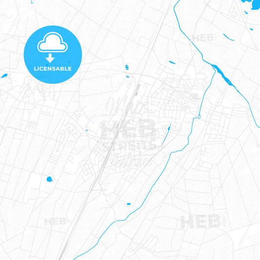 Weyhe, Germany PDF vector map with water in focus