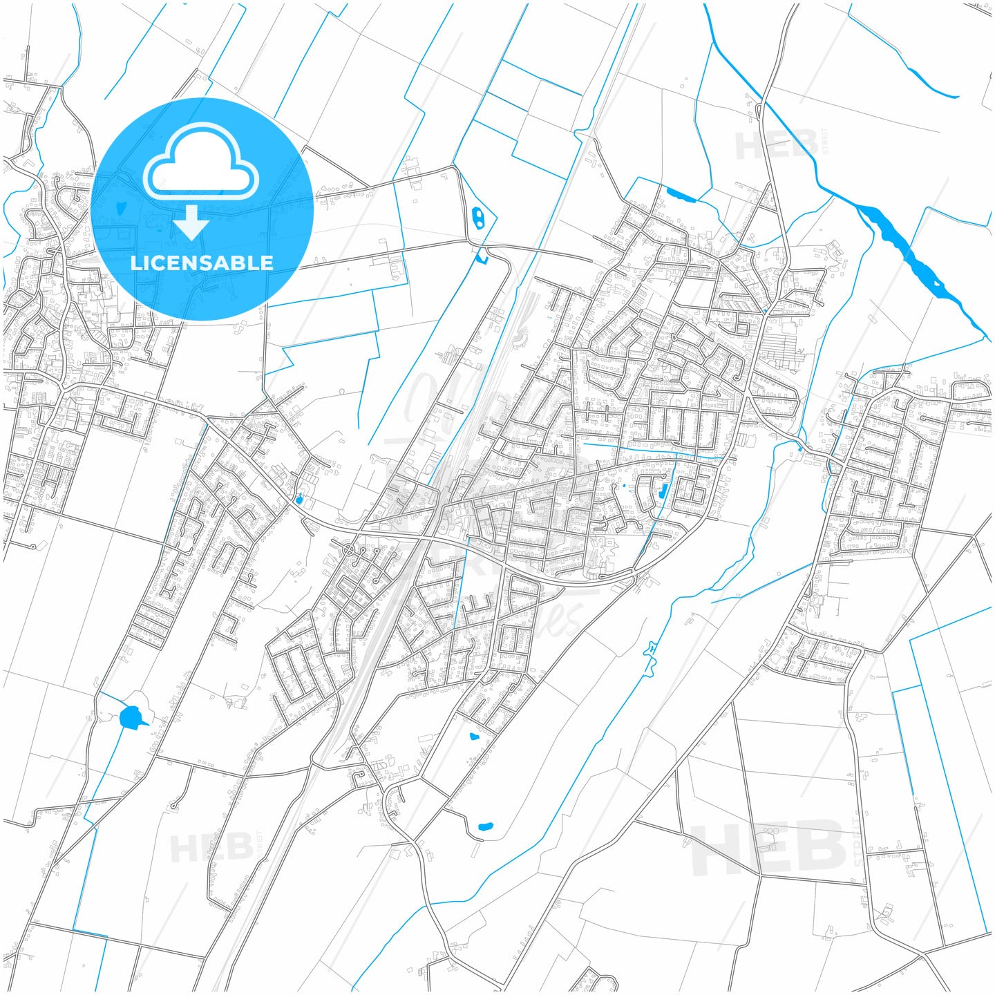 Weyhe, Lower Saxony, Germany, city map with high quality roads.