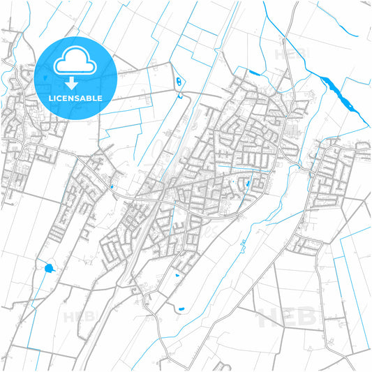 Weyhe, Lower Saxony, Germany, city map with high quality roads.