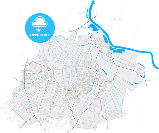 Weyhe, Lower Saxony, Germany, high quality vector map