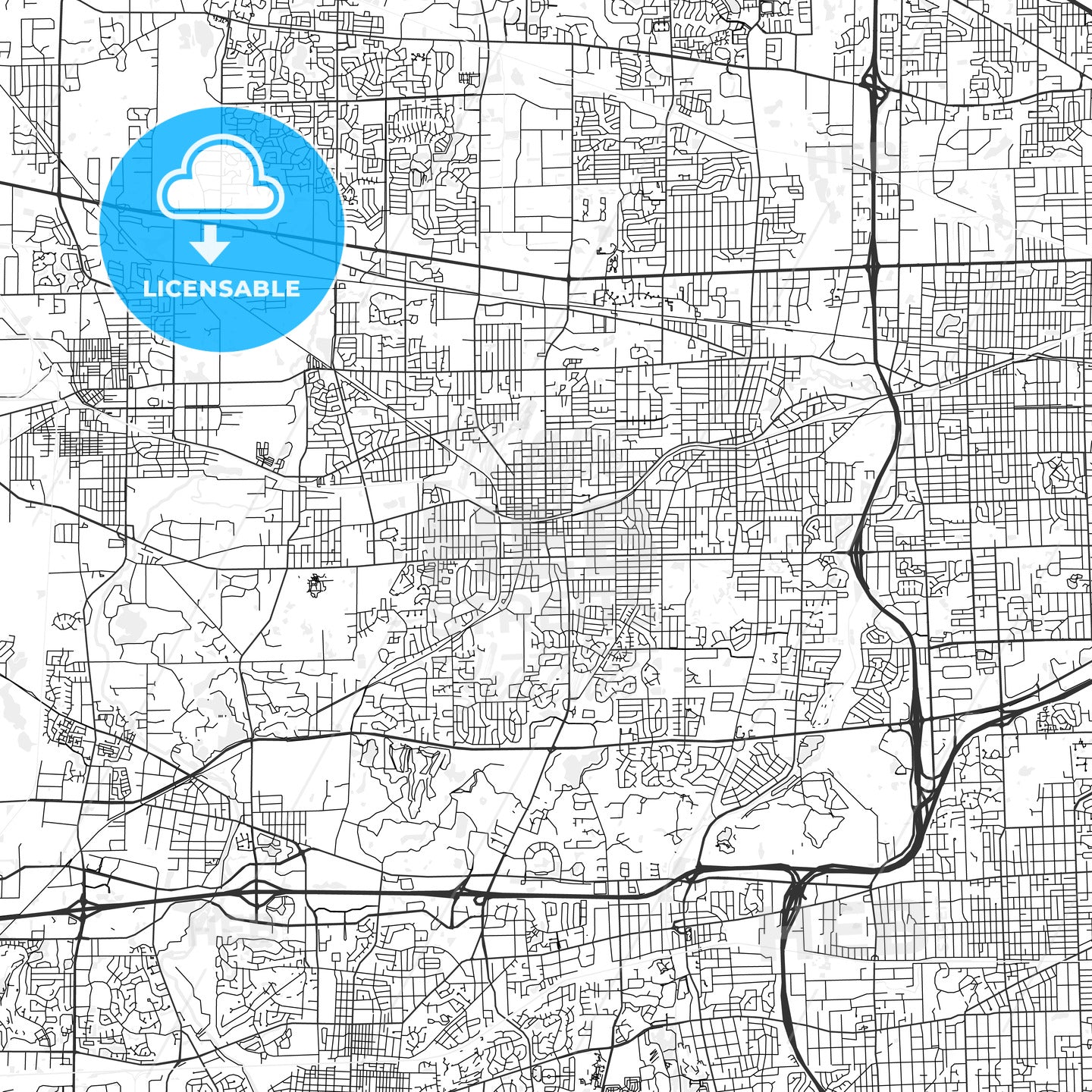 Wheaton, Illinois - Area Map - Light