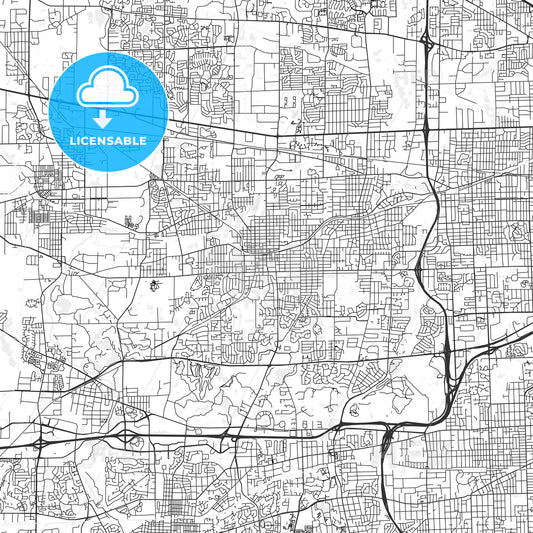 Wheaton, Illinois - Area Map - Light