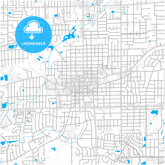 Wheaton, Illinois, United States, city map with high quality roads.