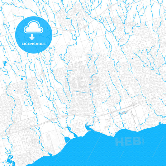 Whitby, Canada PDF vector map with water in focus