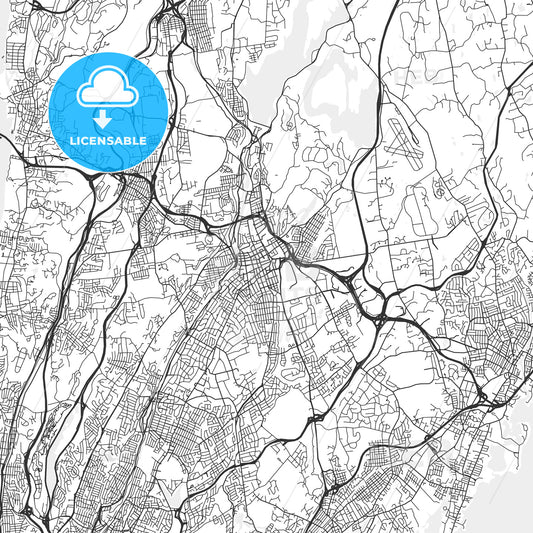 White Plains, New York - Area Map - Light