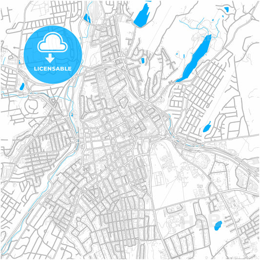 White Plains, New York, United States, city map with high quality roads.