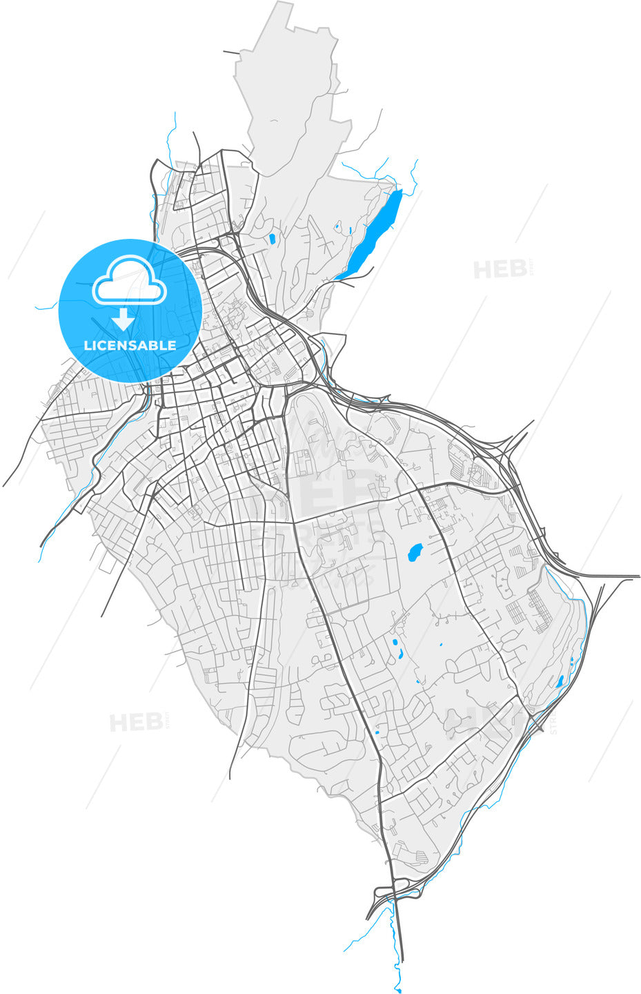 White Plains, New York, United States, high quality vector map