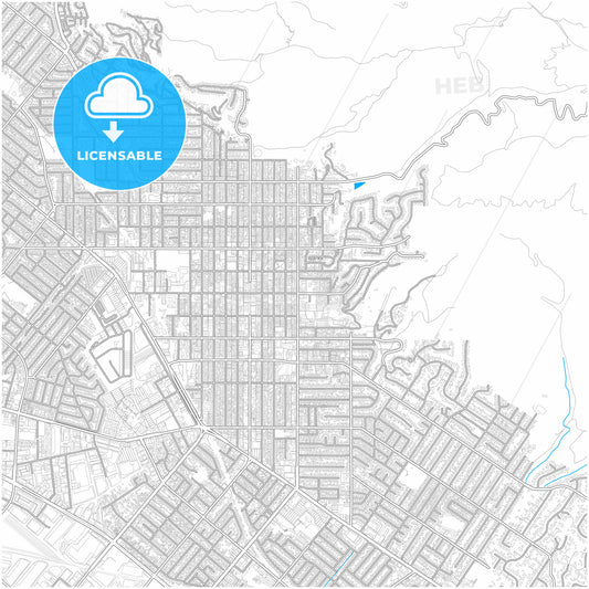 Whittier, California, United States, city map with high quality roads.