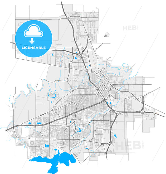 Wichita Falls, Texas, United States, high quality vector map