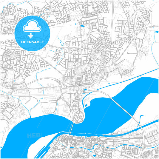 Widnes, North West England, England, city map with high quality roads.