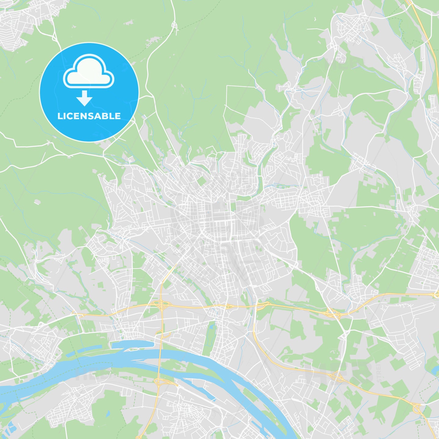 Wiesbaden, Germany printable street map