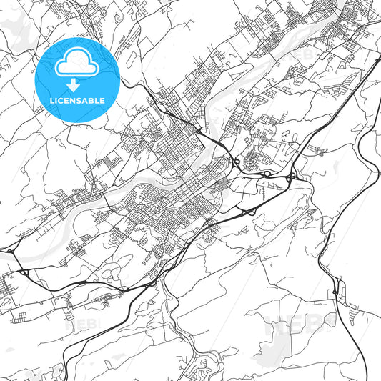 Wilkes-Barre, Pennsylvania - Area Map - Light