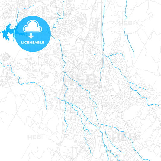 Windhoek, Namibia PDF vector map with water in focus