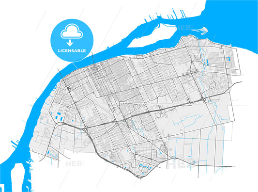 Windsor, Ontario, Canada, high quality vector map